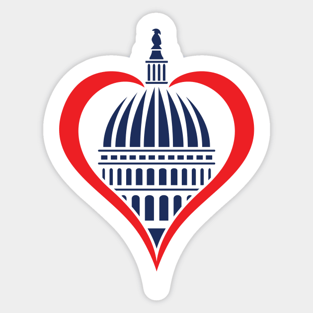 Washington DC Capitol Dome with Heart Sticker by hobrath